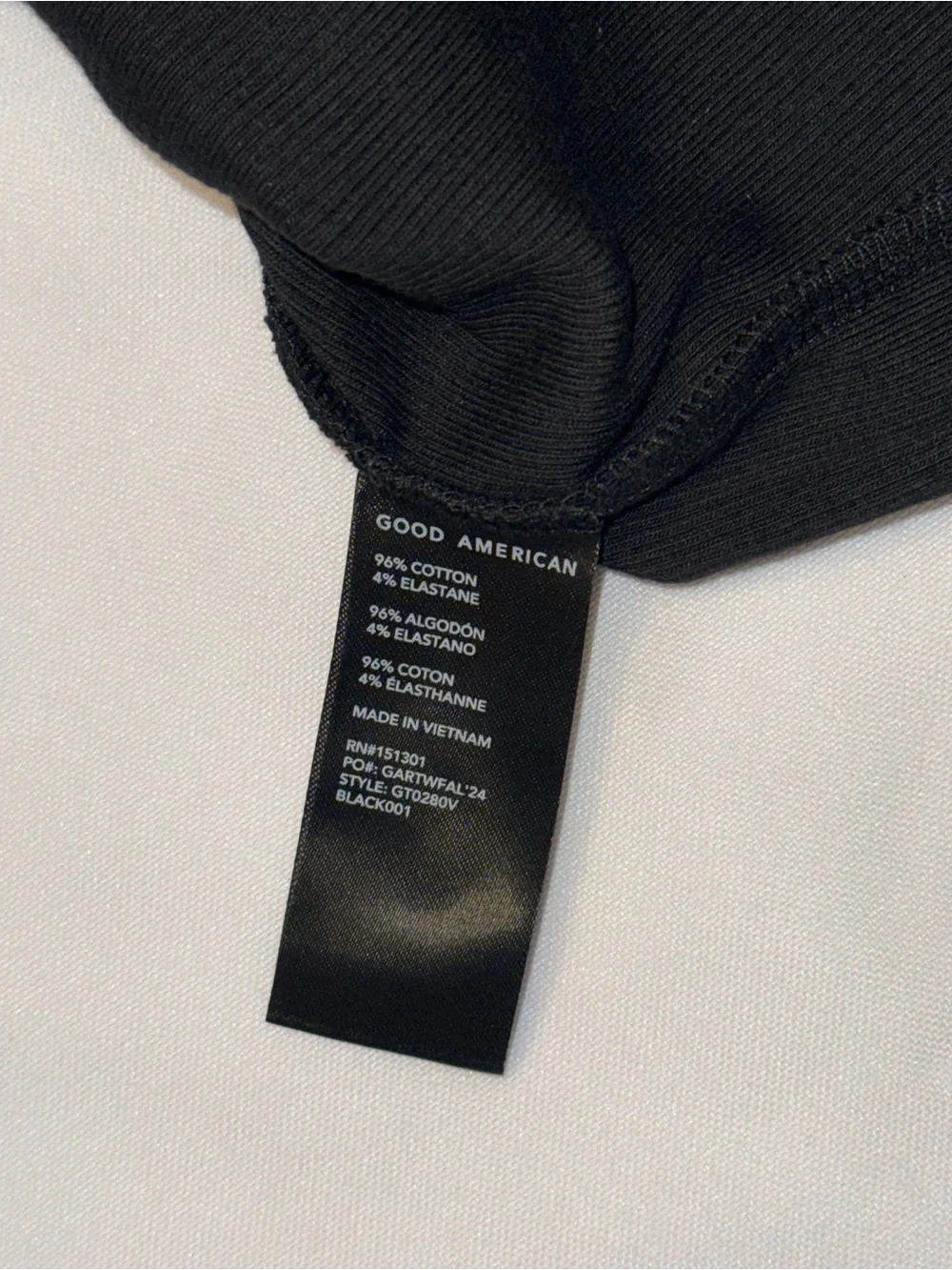 Good American Black Ribbed Racerback Tank - Picture 3 of 4
